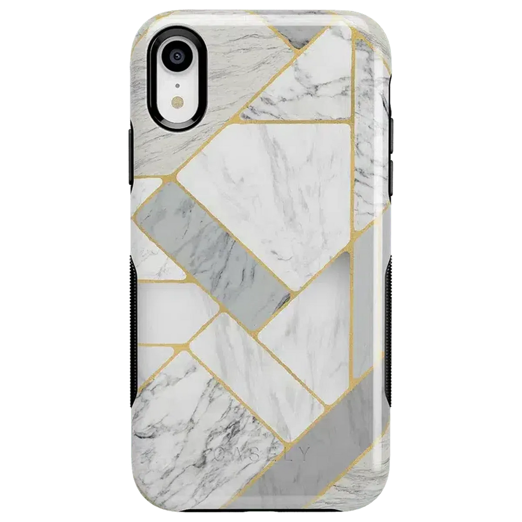Sharp Lines | Geo White and Gold Marble Case