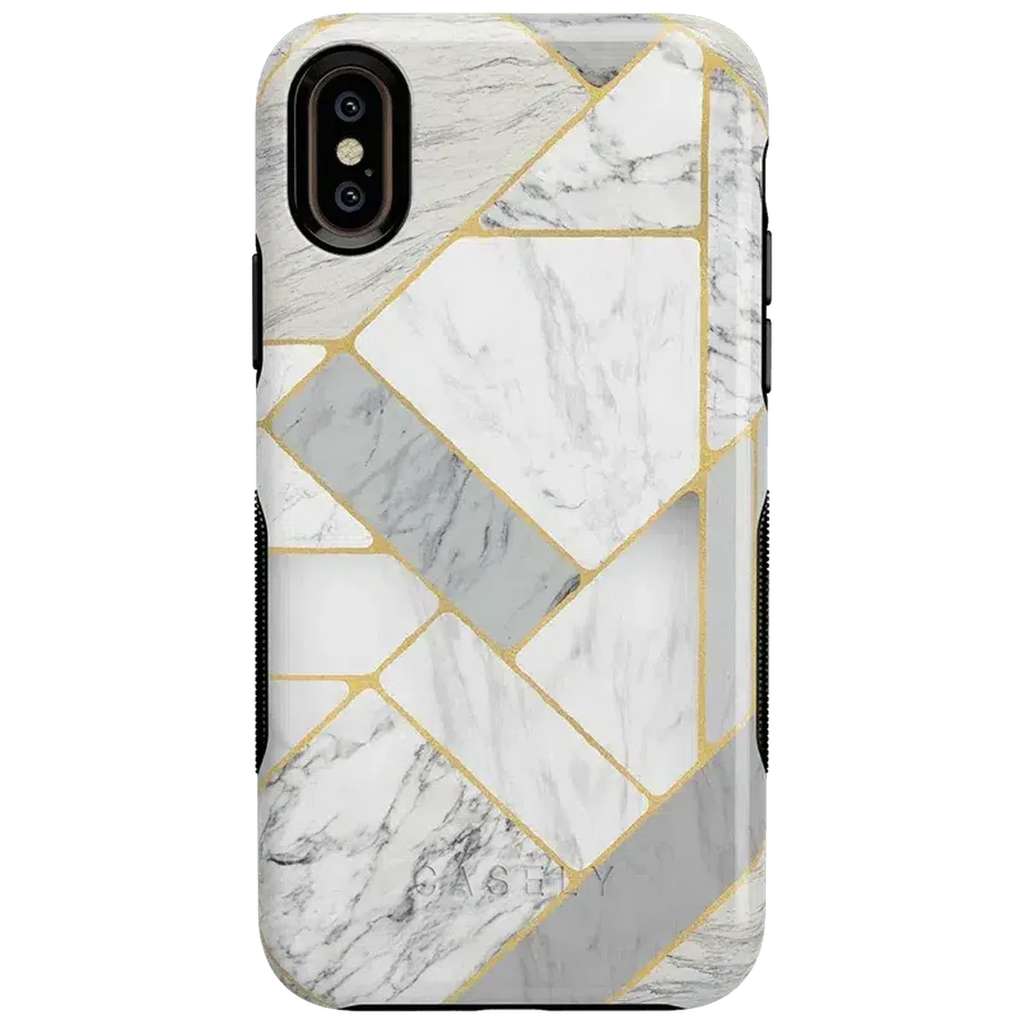 Sharp Lines | Geo White and Gold Marble Case
