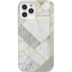 Sharp Lines | Geo White and Gold Marble Case