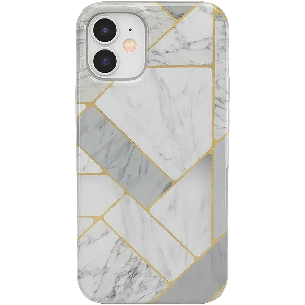 Sharp Lines | Geo White and Gold Marble Case