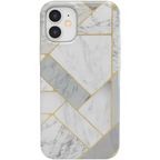Sharp Lines | Geo White and Gold Marble Case