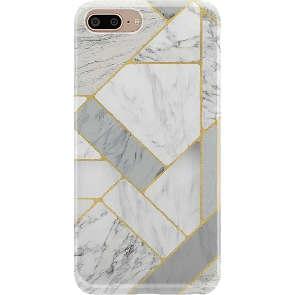 Sharp Lines | Geo White and Gold Marble Case