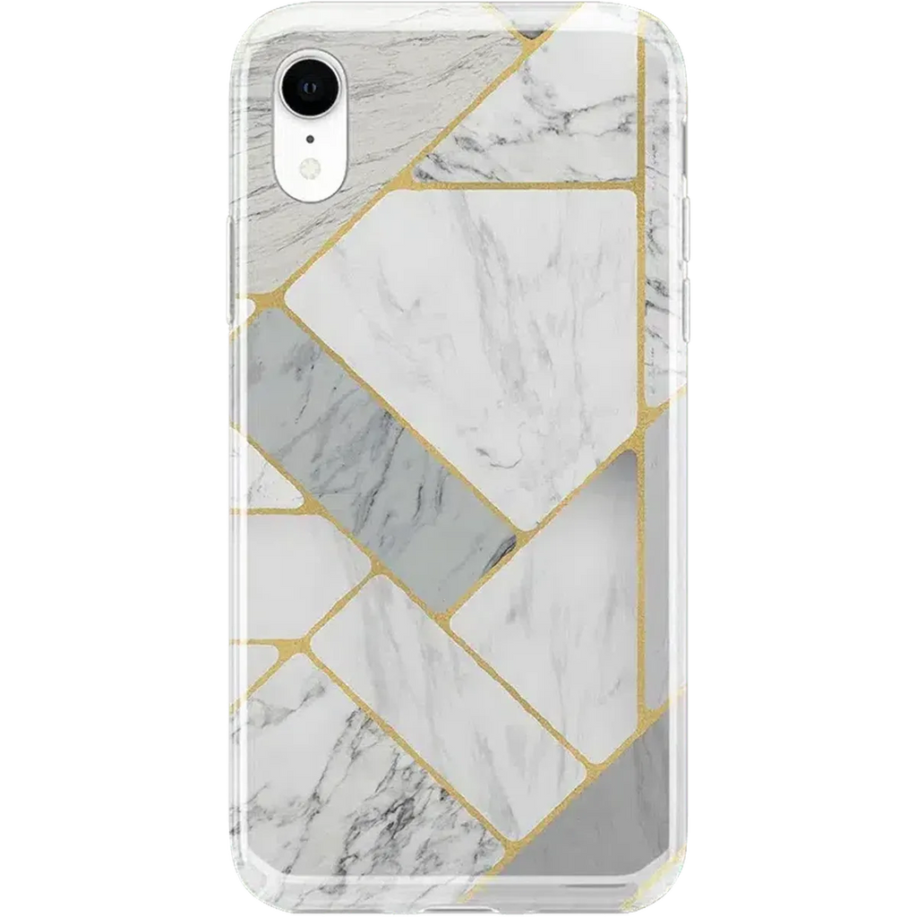 Sharp Lines | Geo White and Gold Marble Case