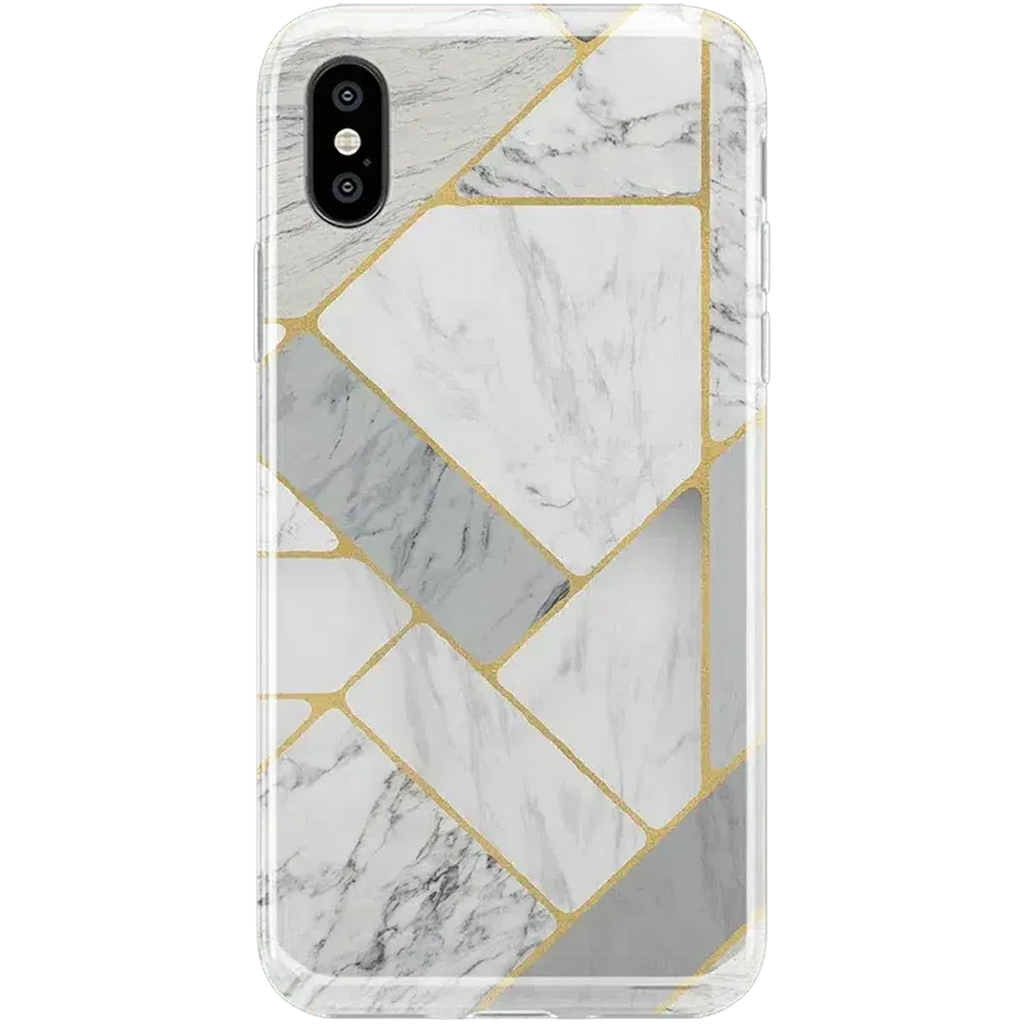 Sharp Lines | Geo White and Gold Marble Case