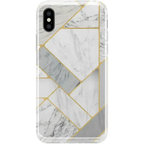 Sharp Lines | Geo White and Gold Marble Case