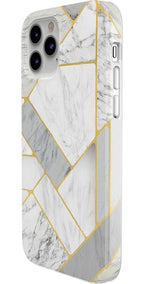 Sharp Lines | Geo White and Gold Marble Case