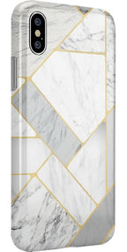 Sharp Lines | Geo White and Gold Marble Case