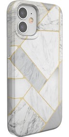 Sharp Lines | Geo White and Gold Marble Case