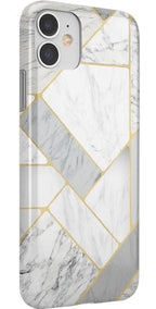 Sharp Lines | Geo White and Gold Marble Case