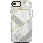 Sharp Lines | Geo White and Gold Marble Case
