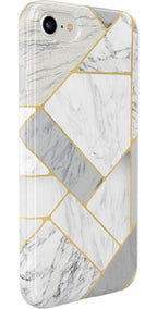 Sharp Lines | Geo White and Gold Marble Case