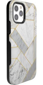 Sharp Lines | Geo White and Gold Marble Case