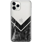Sleek and Simple | Black Marble V Clear Case