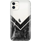 Sleek and Simple | Black Marble V Clear Case