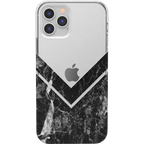 Sleek and Simple | Black Marble V Clear Case