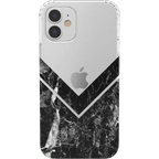 Sleek and Simple | Black Marble V Clear Case