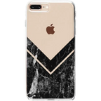 Sleek and Simple | Black Marble V Clear Case