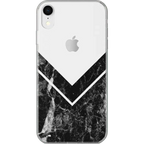 Sleek and Simple | Black Marble V Clear Case