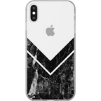 Sleek and Simple | Black Marble V Clear Case