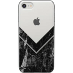 Sleek and Simple | Black Marble V Clear Case
