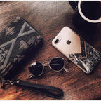 Sleek and Simple | Black Marble V Clear Case