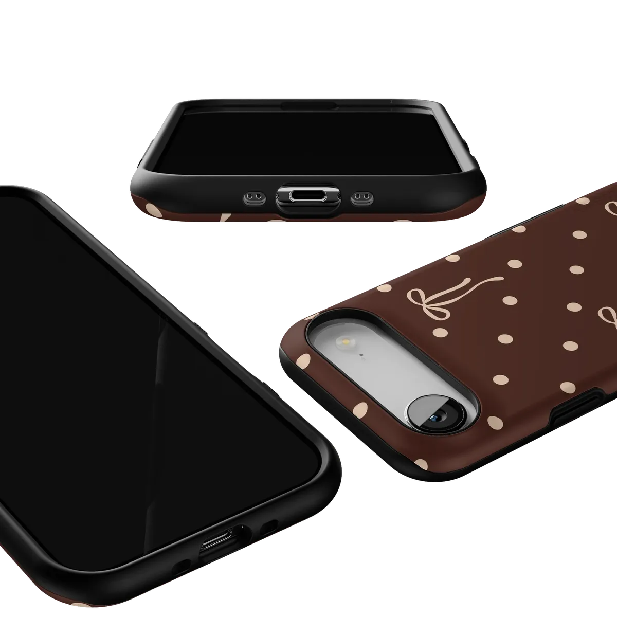 Teddy Bows | Brown Polka Dot Case