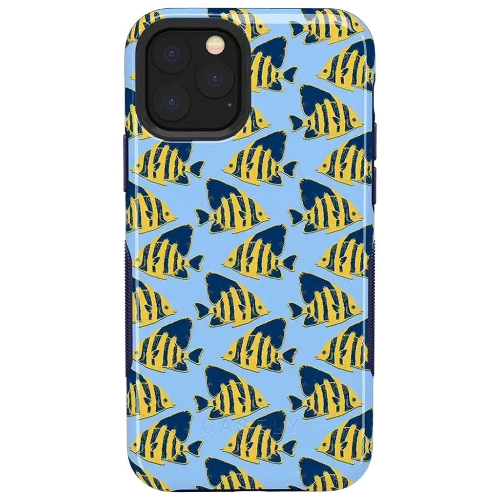 Something's Fishy | Navy Blue & Yellow Fish Print Case