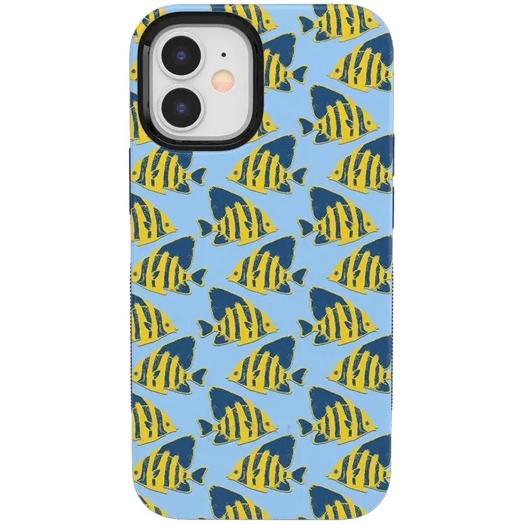 Something's Fishy | Navy Blue & Yellow Fish Print Case
