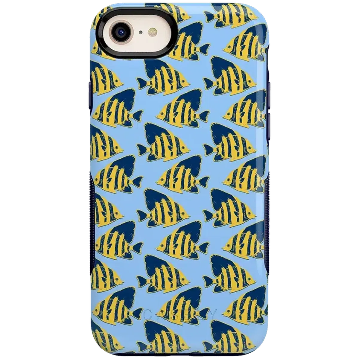 Something's Fishy | Navy Blue & Yellow Fish Print Case