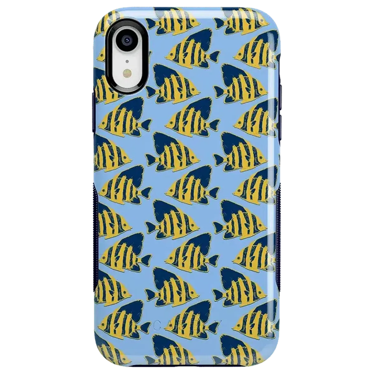 Something's Fishy | Navy Blue & Yellow Fish Print Case