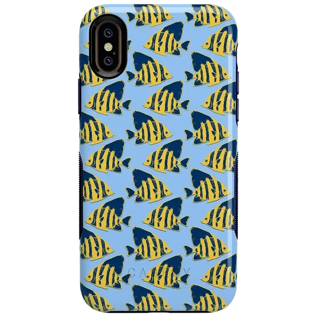 Something's Fishy | Navy Blue & Yellow Fish Print Case