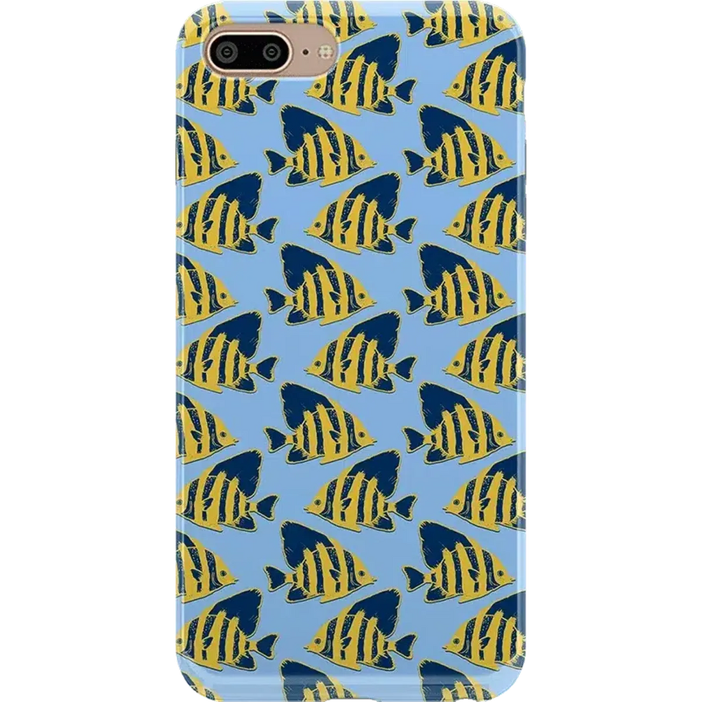 Something's Fishy | Navy Blue & Yellow Fish Print Case