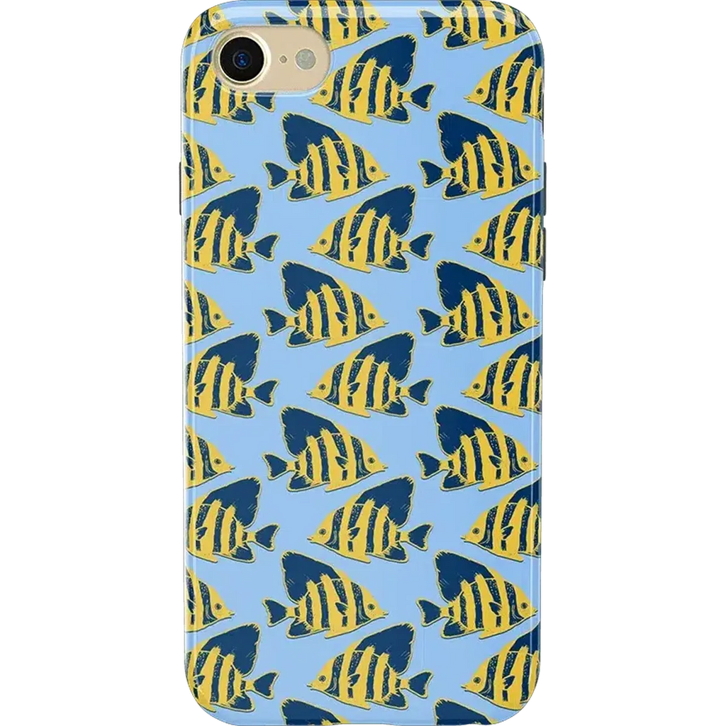 Something's Fishy | Navy Blue & Yellow Fish Print Case