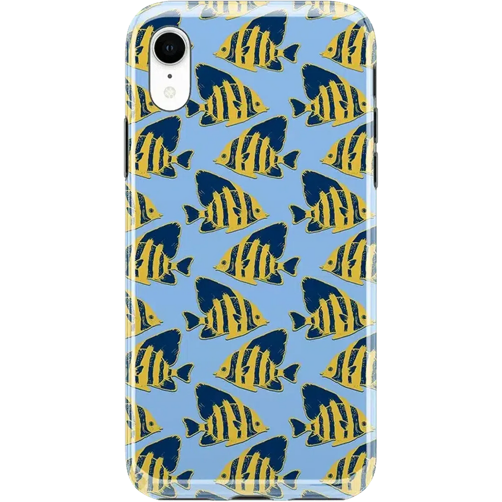 Something's Fishy | Navy Blue & Yellow Fish Print Case