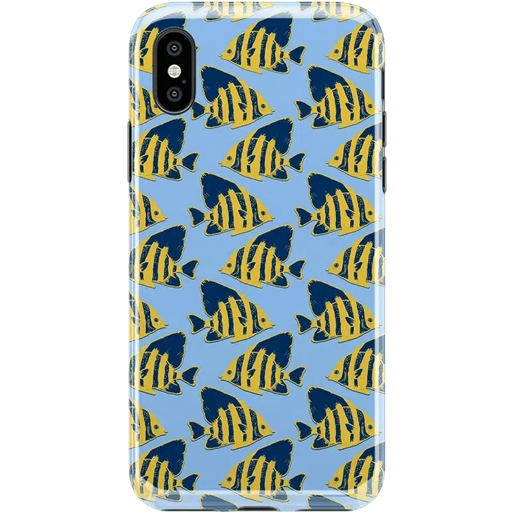 Something's Fishy | Navy Blue & Yellow Fish Print Case