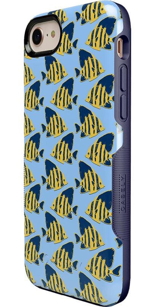 Something's Fishy | Navy Blue & Yellow Fish Print Case
