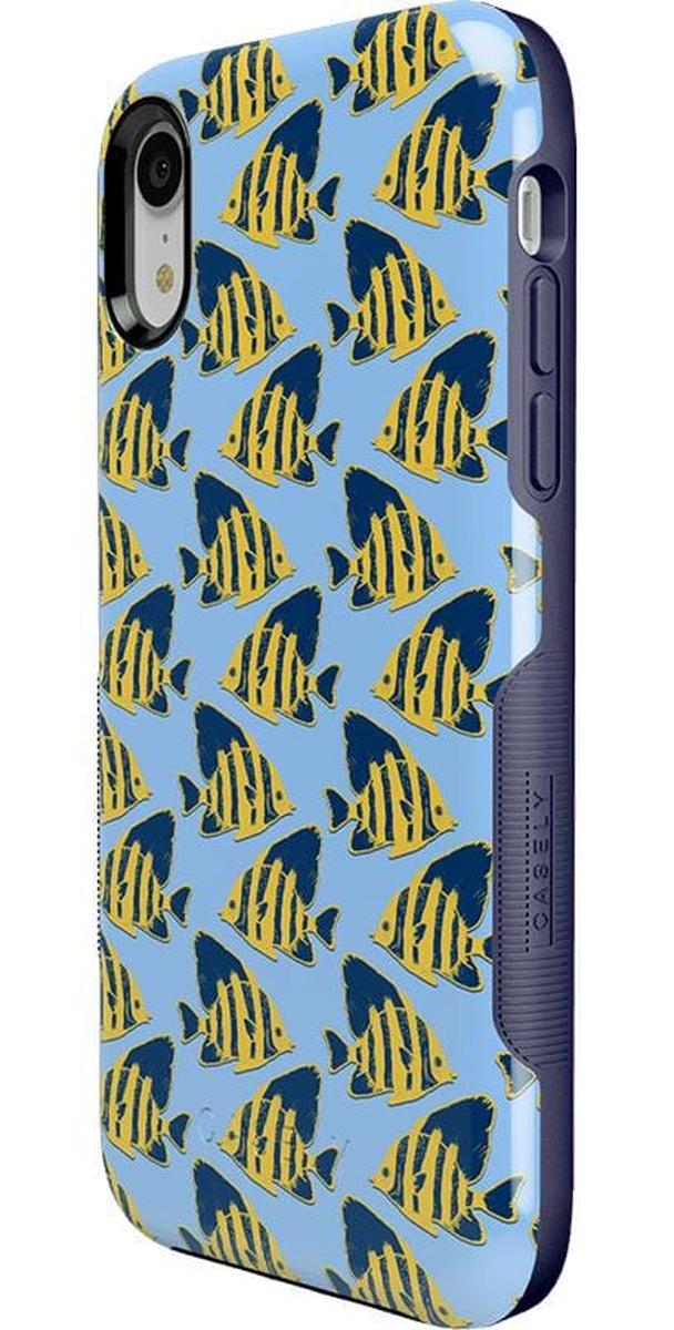Something's Fishy | Navy Blue & Yellow Fish Print Case