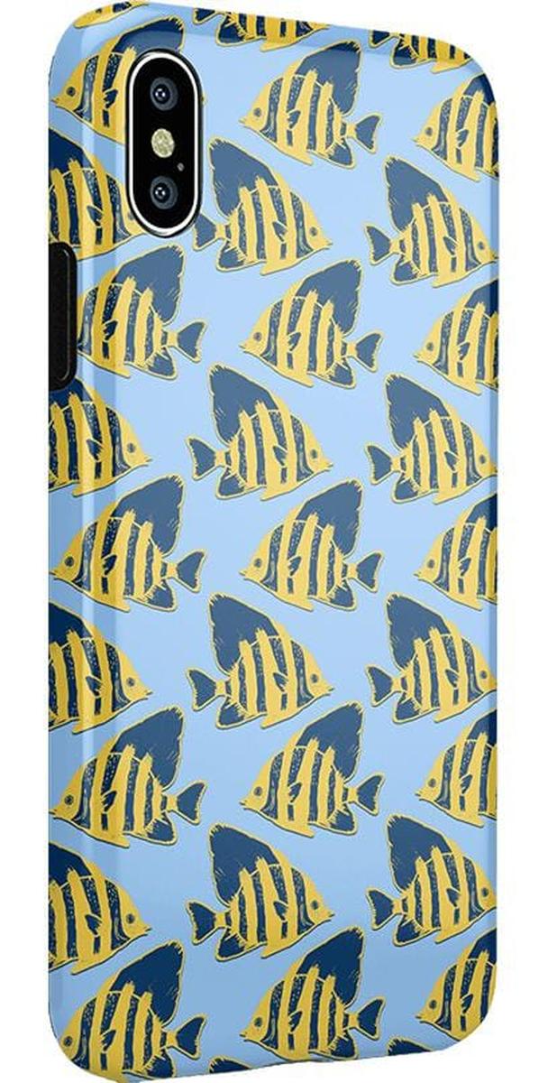 Something's Fishy | Navy Blue & Yellow Fish Print Case