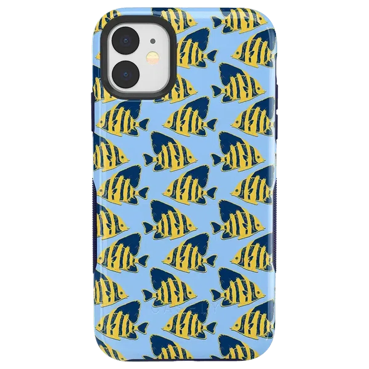 Something's Fishy | Navy Blue & Yellow Fish Print Case