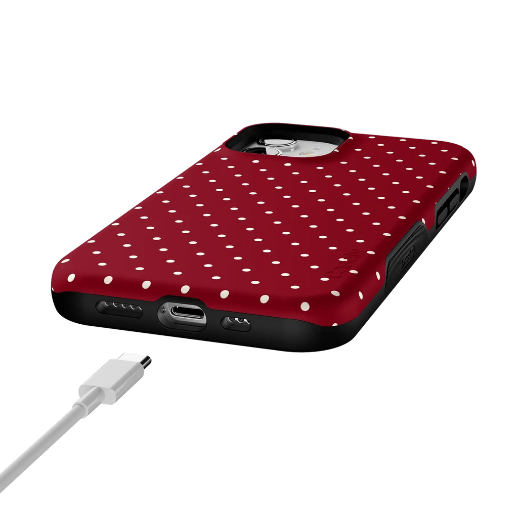 On the Dot | Maroon Polka Dot Case