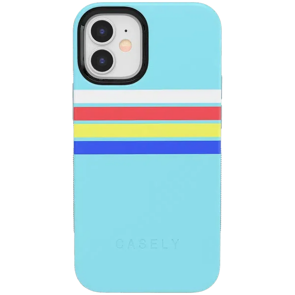 Totally Groovy | Teal Rainbow Stripes Color Block Case