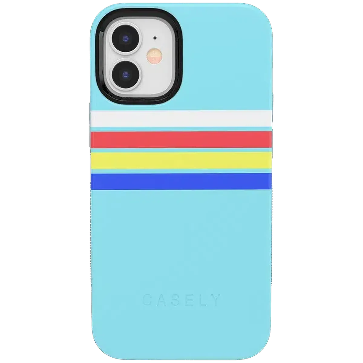 Totally Groovy | Teal Rainbow Stripes Color Block Case