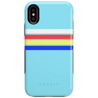 Totally Groovy | Teal Rainbow Stripes Color Block Case