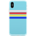 Totally Groovy | Teal Rainbow Stripes Color Block Case