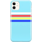 Totally Groovy | Teal Rainbow Stripes Color Block Case