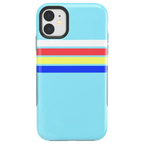 Totally Groovy | Teal Rainbow Stripes Color Block Case