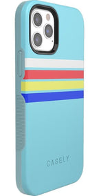 Totally Groovy | Teal Rainbow Stripes Color Block Case