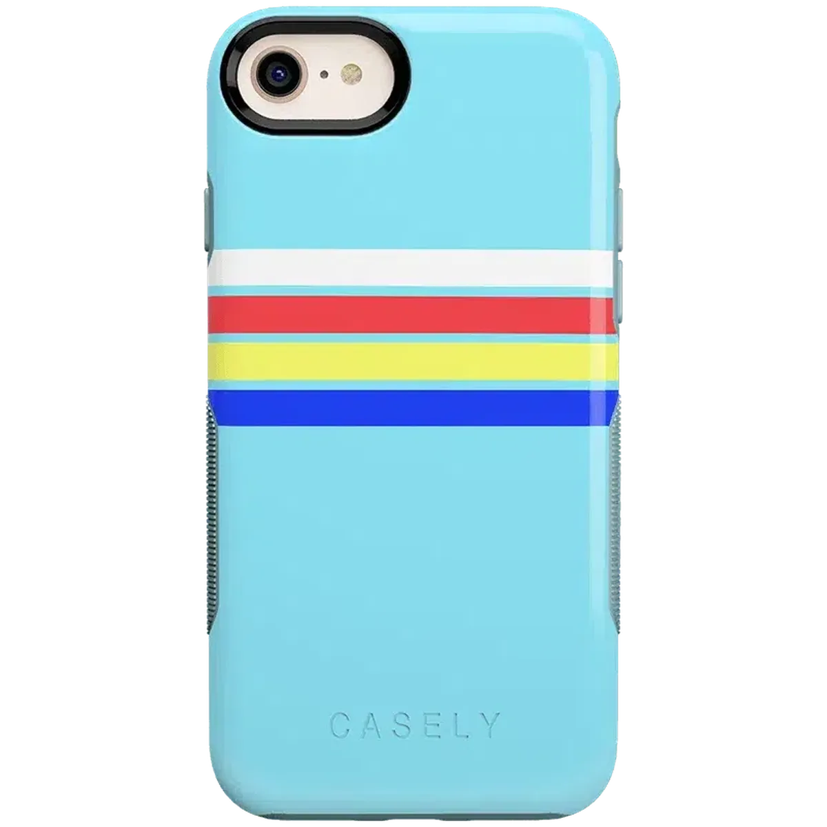 Totally Groovy | Teal Rainbow Stripes Color Block Case