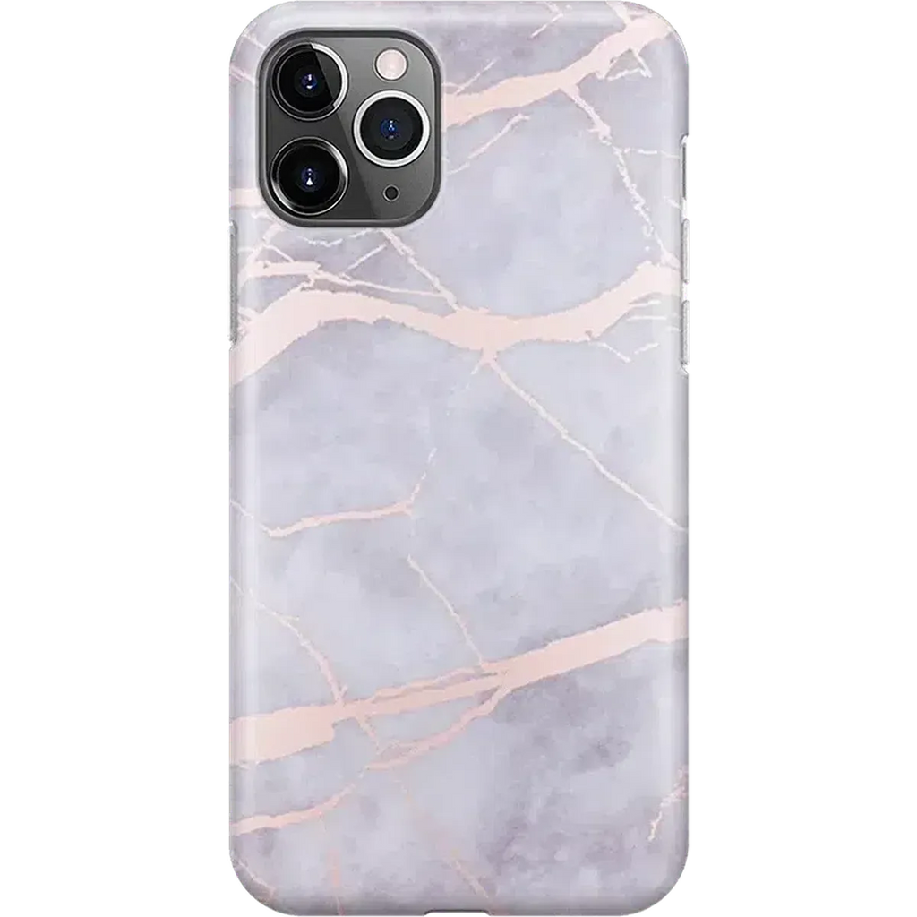 Touch of Lavender | Lavender Gray & Rose Gold Marble Case