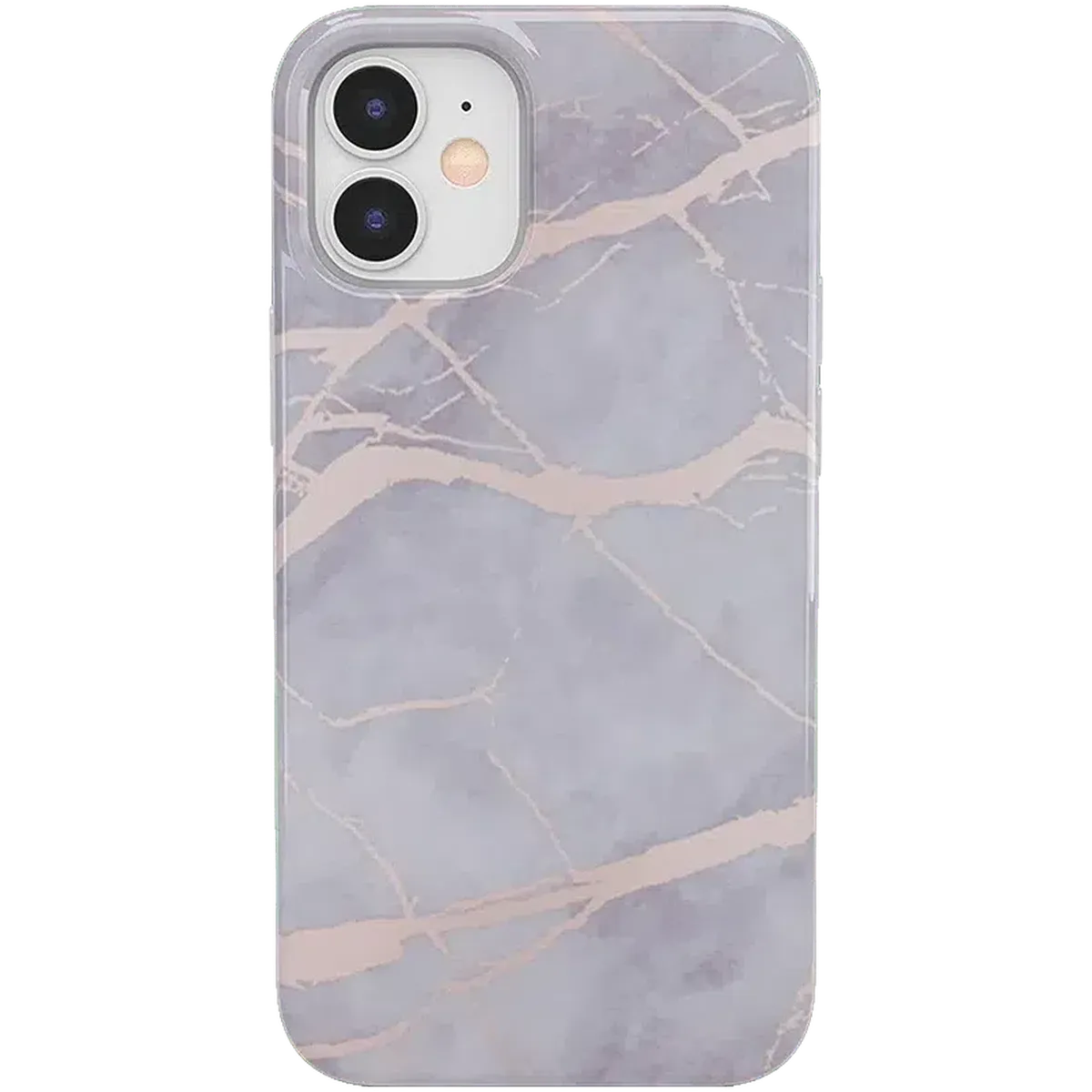 Touch of Lavender | Lavender Gray & Rose Gold Marble Case